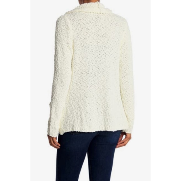 Bobeau White Popcorn Draped Button Cardigan Size S - Picture 3 of 3